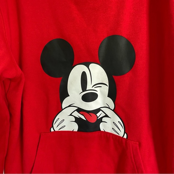 Vans x Disney Mickey Mouse Red Sweatshirt with Checkerboard Print - Picture 2 of 6